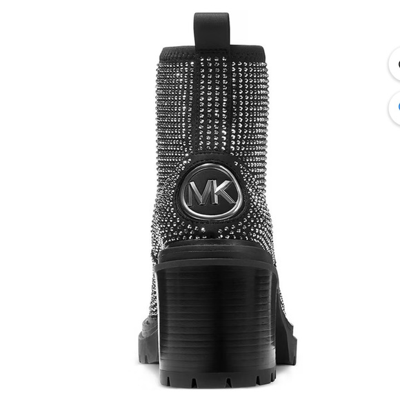 Silver Embellished Combat Boot - Picture 3 of 12